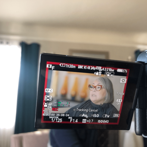 A still shot of a video interview